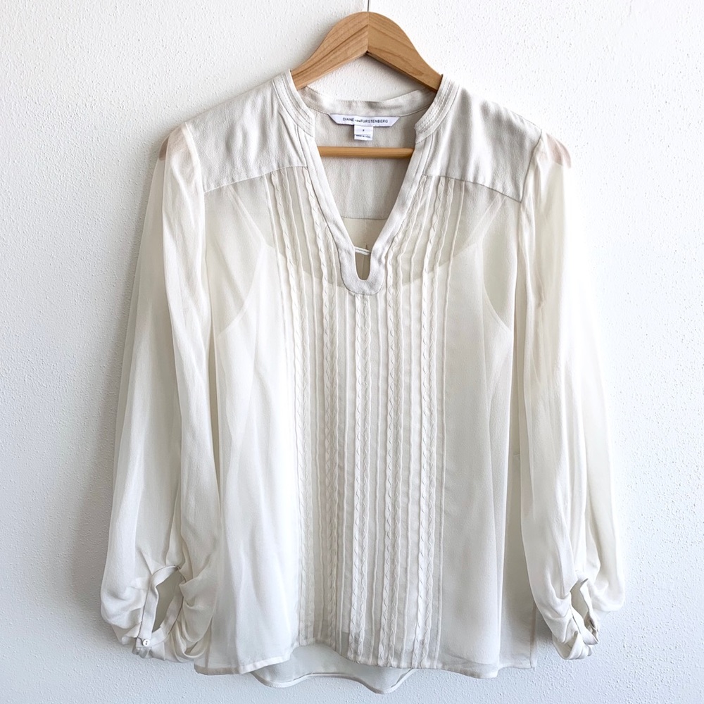 DVF Diane von Furstenberg Silk Blouse sz 2